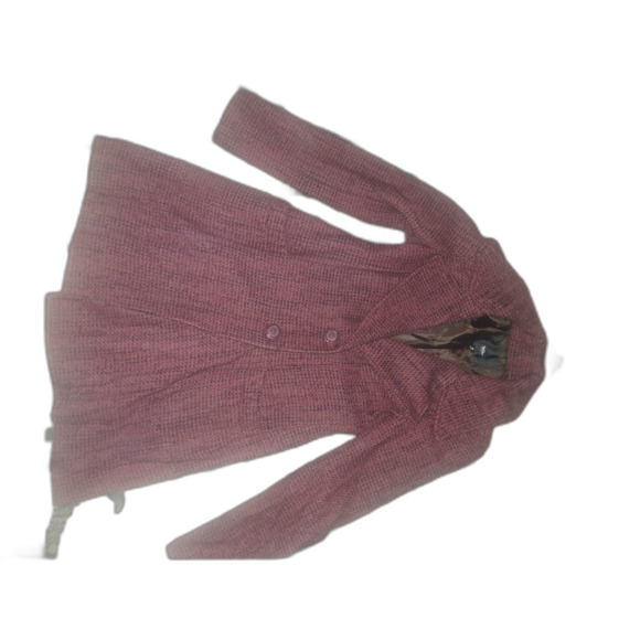 Gorgeous size Small Plum and Black accents 2 button thick Coat - Picture 7 of 8